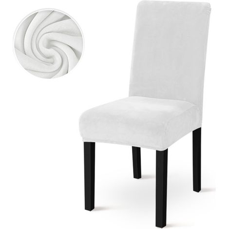 Fodera elastica per sedia in spessa panno gommato – Universale (schienale medio), anti-static, ideale per hotel, ristoranti e sale da pranzo – Colore bianco