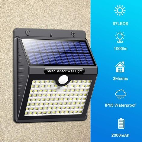 Solar-Gartenleuchten, [40 LEDs, 4er-Pack] Solar-Gartenleuchten mit Bewegungsmelder, Solar-Strahler mit 3 intelligenten Modi, wasserdicht (1/4)