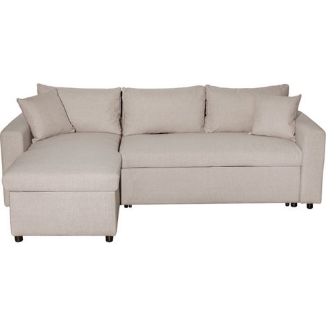 Canapé d'Angle Réversible Convertible "Geye" 227cm Beige (1/5)