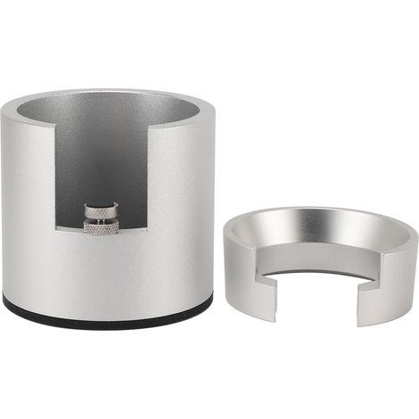 Support de porte-filtre à café avec entonnoir doseur, support de bourrage rond en alliage d'aluminium de 58mm pour Bar domestique, argent