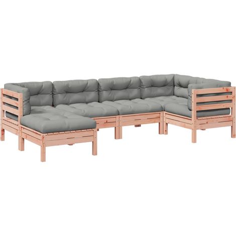 Maison Exclusive - Set Divani Giardino 6 pz Cuscini Legno Massello Abete Douglas (1/5)