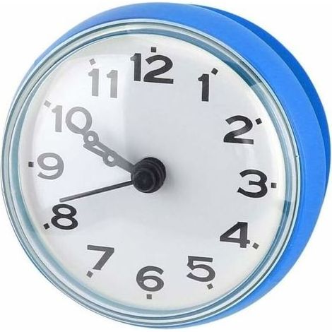 pair (Bleu)Mini Horloge Muralede Étanche avec Ventouses pour Salle de Bains Cuisine Salon Chambre à Coucher (1/5)