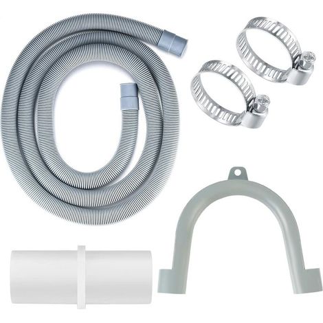 Tuyau de vidange pour machine à laver, tuyau de vidange universel, rallonge de tuyau 2M pour lave-vaisselle avec support et collier de serrage (1/5)