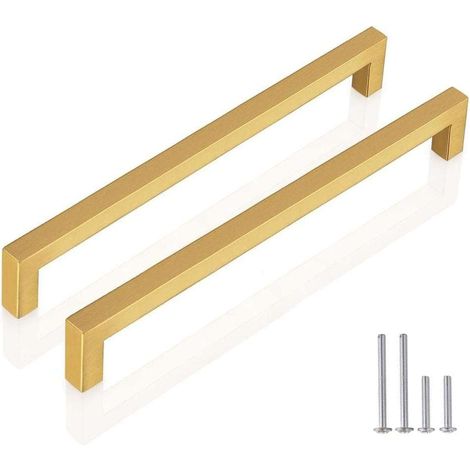 Maniglie per cassettiere, in metallo, colore oro, 192 mm, 10 pezzi.