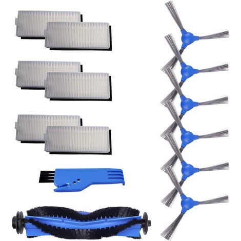 Kit d'accessoires pour aspirateur Eufy RoboVac 11S RoboVac 30 RoboVac 30C RoboVac 15C RoboVac Lot de 1 Brosse Principale, 6 brosses latérales, 6 filtres Hepa avec Un Outil de Nettoyage Gratuit