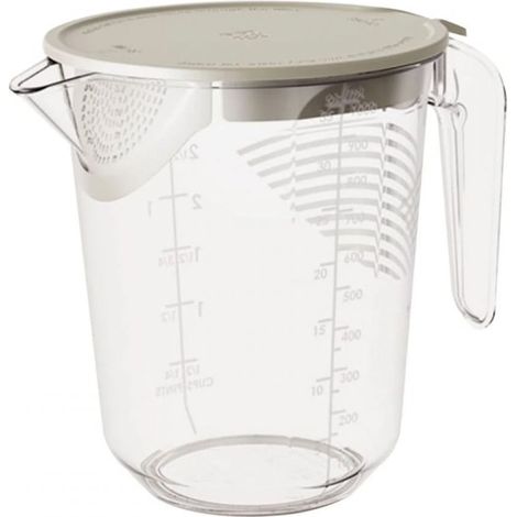 Measuring Cup - 1000 Ml - Built-in Fine Mesh Filter - Goose Neck Spout - Metric And Imperial Scales - Dishwasher Safe - 1 Piece