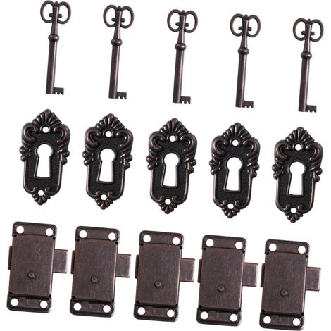 Serrures métalliques vintage pour meubles, lot de 5, à clé (1/5)