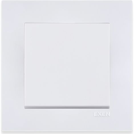 Interrupteur simple blanc 10A 250V avec cadre simple Série Karell EXEN (1/4)