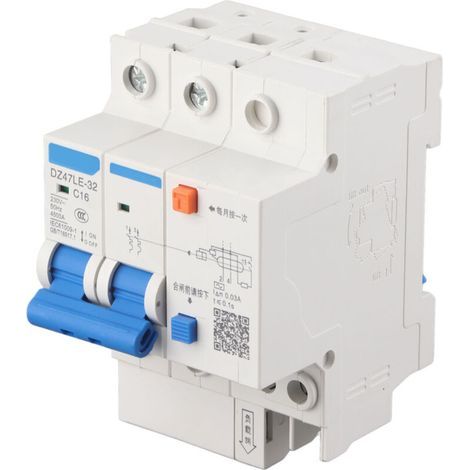230V/16A Residual Current Circuit Breaker DZ47LE 32 2P+2 C16 (1/5)