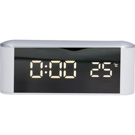Sveglia multifunzione, sveglia a LED, sveglia multifunzione con touchscreen, termometro per interni con cavo USB (1/5)