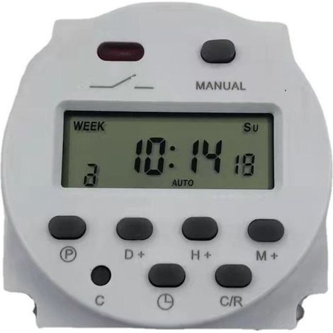 Minuterie hebdomadaire numérique LCD 12V – Interrupteur d'alimentation étanche – Programmation jusqu'à 60 jours – Installation rapide (1/5)