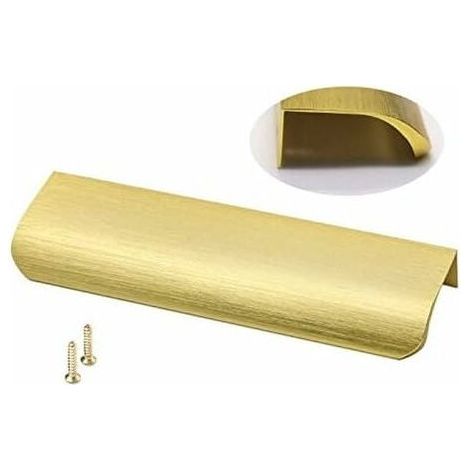 Lot de 10 Poignée Profil Cuisine Poignee de Meuble Cuisine Poignee Doree Poignee Invisible - LS7027GD128 Poignée Profil Aluminium Poignée Laiton Poignée 128mm (1/5)
