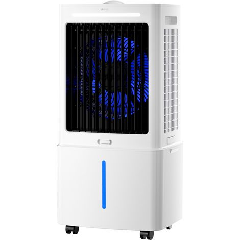 Refroidisseur d'air par évaporation, climatiseur portable à oscillation à 90° avec 3 vitesses, 3 modes, minuterie 15 h, réservoir d'eau 9 L, télécommande, ventilateur de refroidissement port (1/5)