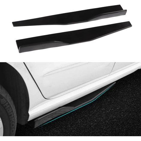Modifikation der Fahrzeugkarosserie: Seitenschweller, hintere Seitenschweller, kleine Spoiler, Diffusor, zweiteiliges Set glänzend schwarz, universell (Sperrgutversand). (1/5)