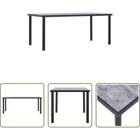 Table de dîner - Table à manger Noir et gris béton 180x90x75 cm MDF (1/5)