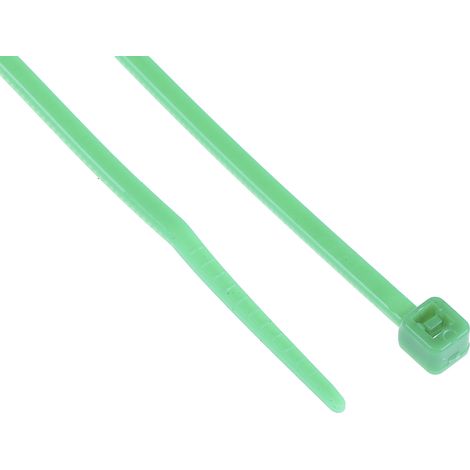 Serre-câble RS PRO Vert en Nylon 66, 165mm x 2,5 mm ( Prix pour Sachet de 100 )