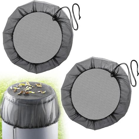2 Pièces Filet pour Citerne de Pluie, pour recouvrir Un Seau Polyester,mailles fines,diamètre:97cm,résistante aux déchirures,avec cordon de serrage,adaptée aux terrasses,jardins (1/5)