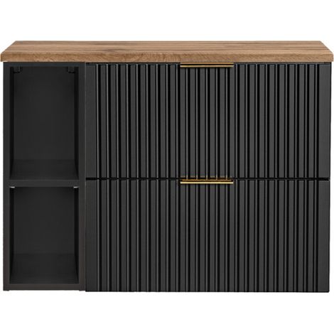 Meuble sous vasque avec rangement bas 80 cm - Georgia Black - Livraison gratuite (1/5)