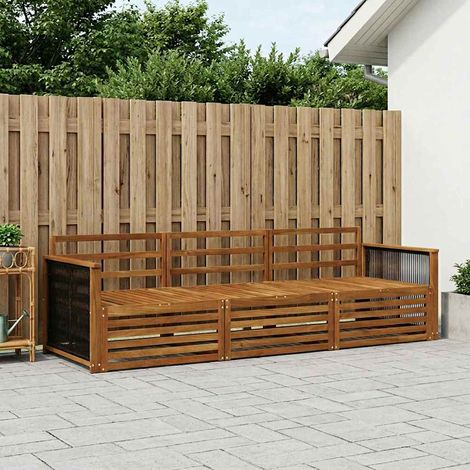 vidaXL Outdoor-Sofagarnitur 3 pcs Natur Massivholz Akazie (1/5)