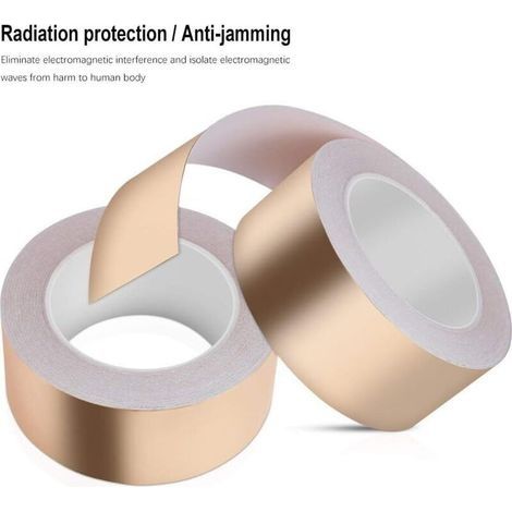 30 m x 50 mm Kupferband, extra langes Klebeband, Kupferfolienband, EMV-Abschirmband für elektrische Reparaturen, Dekoration, Pflanzenschutz (1/4)