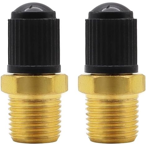 1/8 NPT Cuivre Pur Valve de Réservoir Noyau D'air de Haute Qualité, D'air en laiton Schrader, Laiton Valves De Compresseur Schrader pour Voiture Auto Pneu (2 Pièces) (1/5)