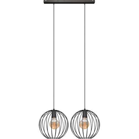 Helam MERCURE Plafonnier Barre Droite Noir 70cm