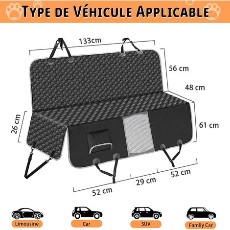 Car Seat Covers for Dogs Car Protection for Dogs Black Tansport Car Rear Seat Protector with Viewing Window Waterproof and SUV 145 x 136 cm (1/4)