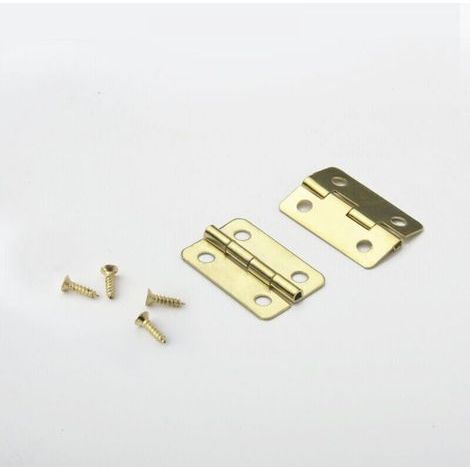 or-50pcs Petits Mini Charnières 18 x 16 mm Charnière Plate Cabinet Porte Tiroir Coffre Charnière DIY Accessoires Connecteurs avec 200 Vis (1/5)