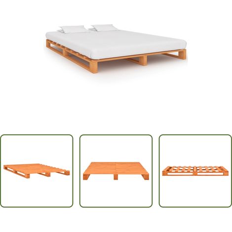 Cadre de lit - Cadre de lit de palette sans matelas 140x200 cm bois massif (1/5)