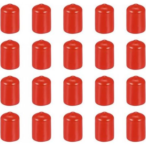 20 Paquet 1/2"(12mm) ID Rouge Vis Filetage Protecteurs Caoutchouc Terminal Bouchons Boulon Couvercles pour Vis Boulon Meubles Tuyau (1/5)