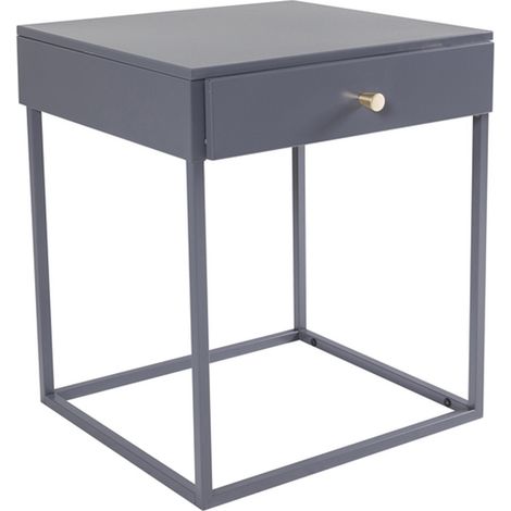 Table de Chevet 1 Tiroir "Bakal" 50cm Gris (1/3)
