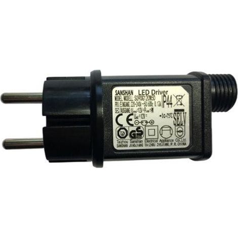 Silumen – Transformateur guirlande LED 12V 9W IP44 – Alimentation sécurisée pour guirlandes LED – Température de fonctionnement -20°C à +40°C