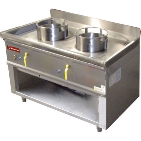 Fourneau wok 2 brûleurs - Diamond