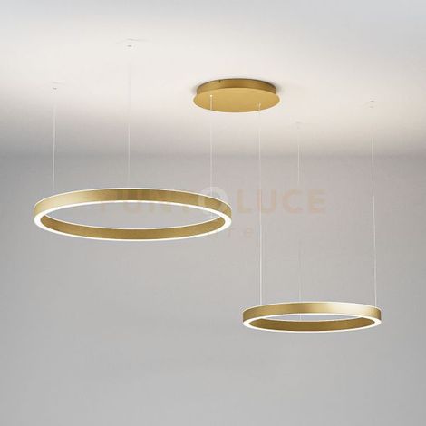 CRISEIDE SS/2D - SOSPENSIONE ORO A LED 3000K 3800LM 75W(35W+840W) DIMMERABILE