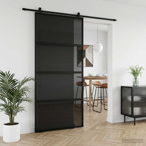 vidaXL Puerta Corredera 102.5 x 205 cm Cristal Templado y Aluminio (1/5)