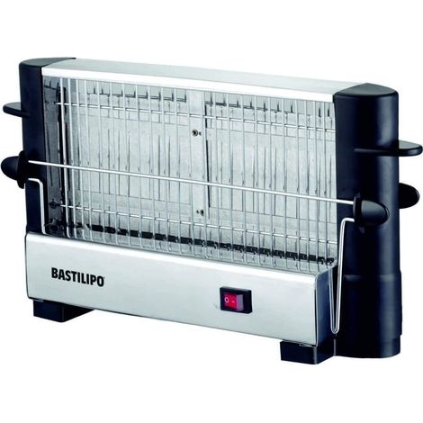 Bastilipo - FFT-750, FIREFOX FAST TOASTER 750W, Tostador Multipan, color inox. 750W,  doble área de tostado 22 x11 cm, Rejilla de acero inox (1/4)
