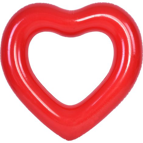 Galleggiante gonfiabile a forma di cuore per piscina, giocattolo galleggiante per bambini e adulti (rosso) (1/4)