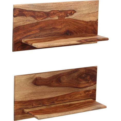 Estantes de pared 2 uds madera maciza de acacia 58x26x20 cm vidaXL