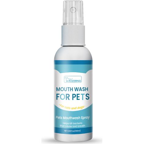 spray dentaire pour animauxSpray nettoyant et parfumé pour chats et chiens, éliminant la mauvaise haleine et les dents jaunies (1/4)