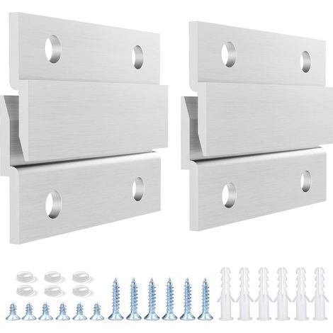 Aluminum Z-hook wall mounting kit for pictures, mirrors, signs, artwork, cabinets and whiteboards (5.1 cm - 1 pair) (1/5)
