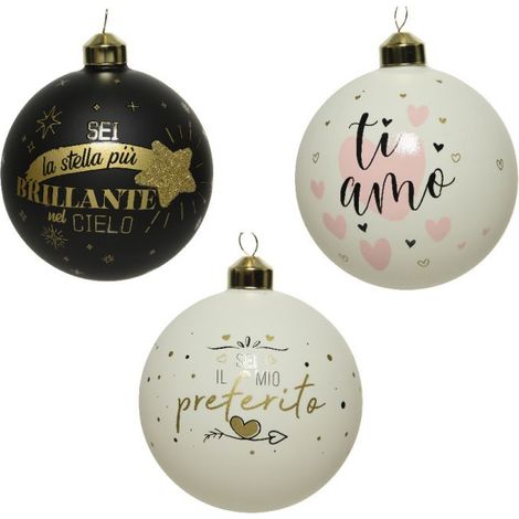 PALLINA DI NATALE IN VETRO C/SCRITTE VARIE 3 ASS PREZZO CADUNO INDICARE LA PREFE