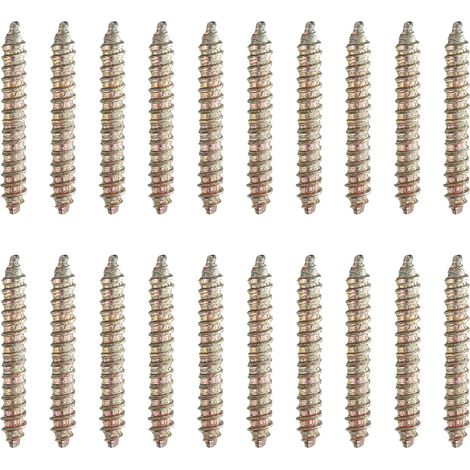 20 Pcs Vis Double Extremite M4 x 30 Mm Pour Bois Couleur Zinc (1/5)
