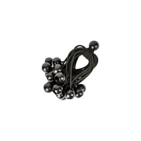 Cordons Élastiques avec Boules - Lot de 25 x 15 cm Tendeurs Universels avec Attaches - Sangle Elastique Résistant Parfaite pour Le Camping, Les Bagages & Bâches - Noir (1/5)