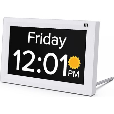 Horloge Digitale - Calendrier Avec Jour Et Date - Écran 7 Pouces - Affichage Grand Format - Alimentation Secteur - Mode Analogique Et Couleurs Personnalisables