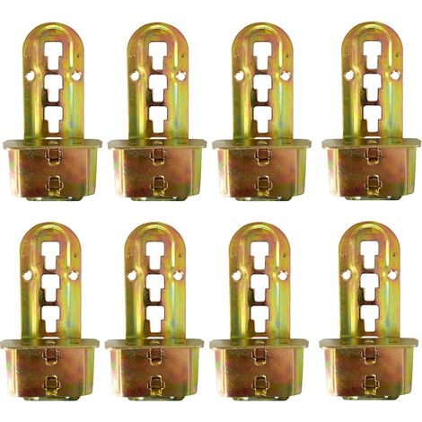 Staffe per letto, staffe regolabili in metallo per letto, staffe di fissaggio per reti a doghe e barra centrale, connettori per mobili, giallo cromato, set da 8