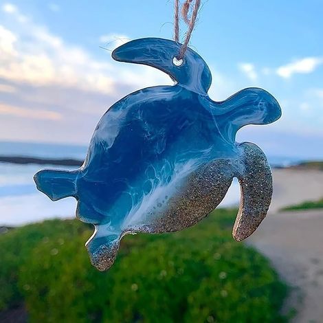 Décoration Suspendue Océan - Dauphin Coquillage Tortue En Résine - Pour Fête Thème Mer Anniversaire Décoration Intérieure Extérieure - Lot de 1 (1/3)