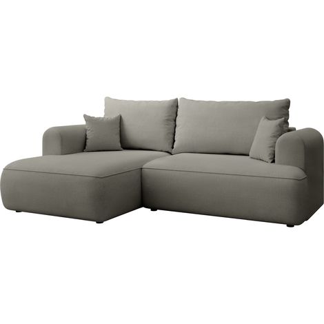 Selsey Ovo Mini - Eckschlafsofa linksseitig mit Stauraum, Easy-Clean-Chenille-Bezug, hellgrau (1/5)