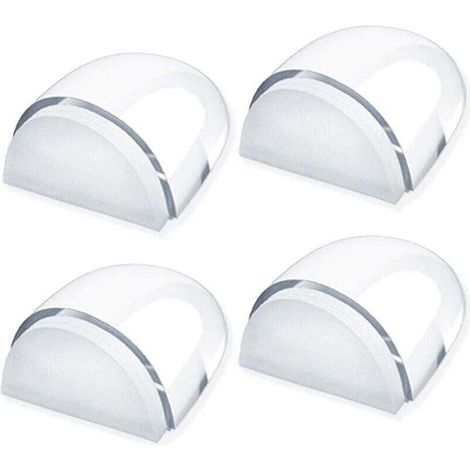Arrêts de portes, XU, [Pack de de 4] Arrêts et Butées de Porte Transparentes Stop-porte Adhésif au Sol et Parquet, Butoirs de Porte Protection de Portes et Murs - KZQ