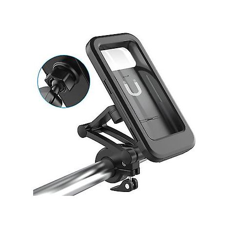 Support de téléphone portable rotatif à 360° pour moto, avec navigation réglable, compatible avec les poignées de vélo et étui étanche. Accessoire moto. (1/5)