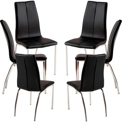Packs Sillas Comedor - Pack 6 Sillas Humi Polipiel - Negro (1/5)